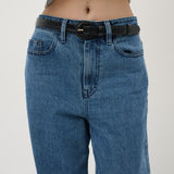 Zoey Croc PU Thin Belt