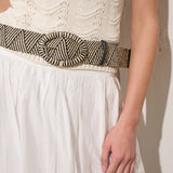 Woven Oval Buckle Straw Belt in Multi