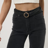 Emma Braided Round Buckle Belt