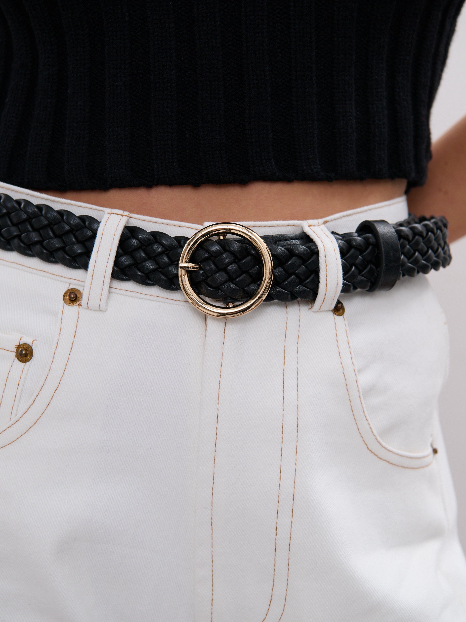 Emma Braided Round Buckle Belt