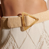 Acrylic Statement Buckle Straw Belt