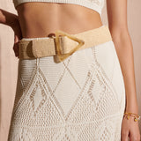 Acrylic Statement Buckle Straw Belt