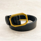 Geometric Buckle Croc Belt