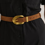 Genuine Suede Chain Buckle Belt