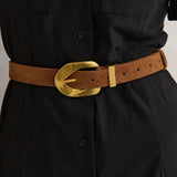 Genuine Suede Chain Buckle Belt