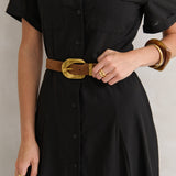 Genuine Suede Chain Buckle Belt