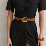 Genuine Suede Chain Buckle Belt