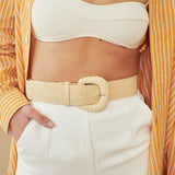 Eudice Point Buckle Straw Belt (2 col)