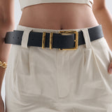 Western Vintage PU Leather Belt in Black