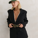 Western Vintage PU Leather Belt in Olive