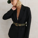 Western Vintage PU Leather Belt in Olive