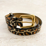 Leopard Square Buckle PU Belt