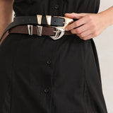 Pebble Dome Buckle Belt in Black
