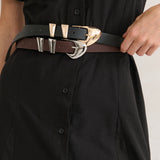 Pebble Dome Buckle Belt in Brown