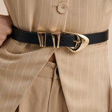 Pebble Dome Buckle Belt in Black