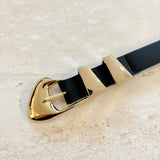 Pebble Dome Buckle Belt in Black