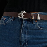 Pebble Dome Buckle Belt in Brown