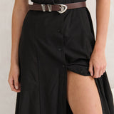 Pebble Dome Buckle Belt in Brown