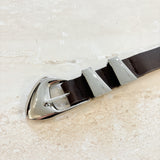 Pebble Dome Buckle Belt in Brown