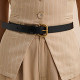 Hudson Buckle Slim PU Belt (2col)