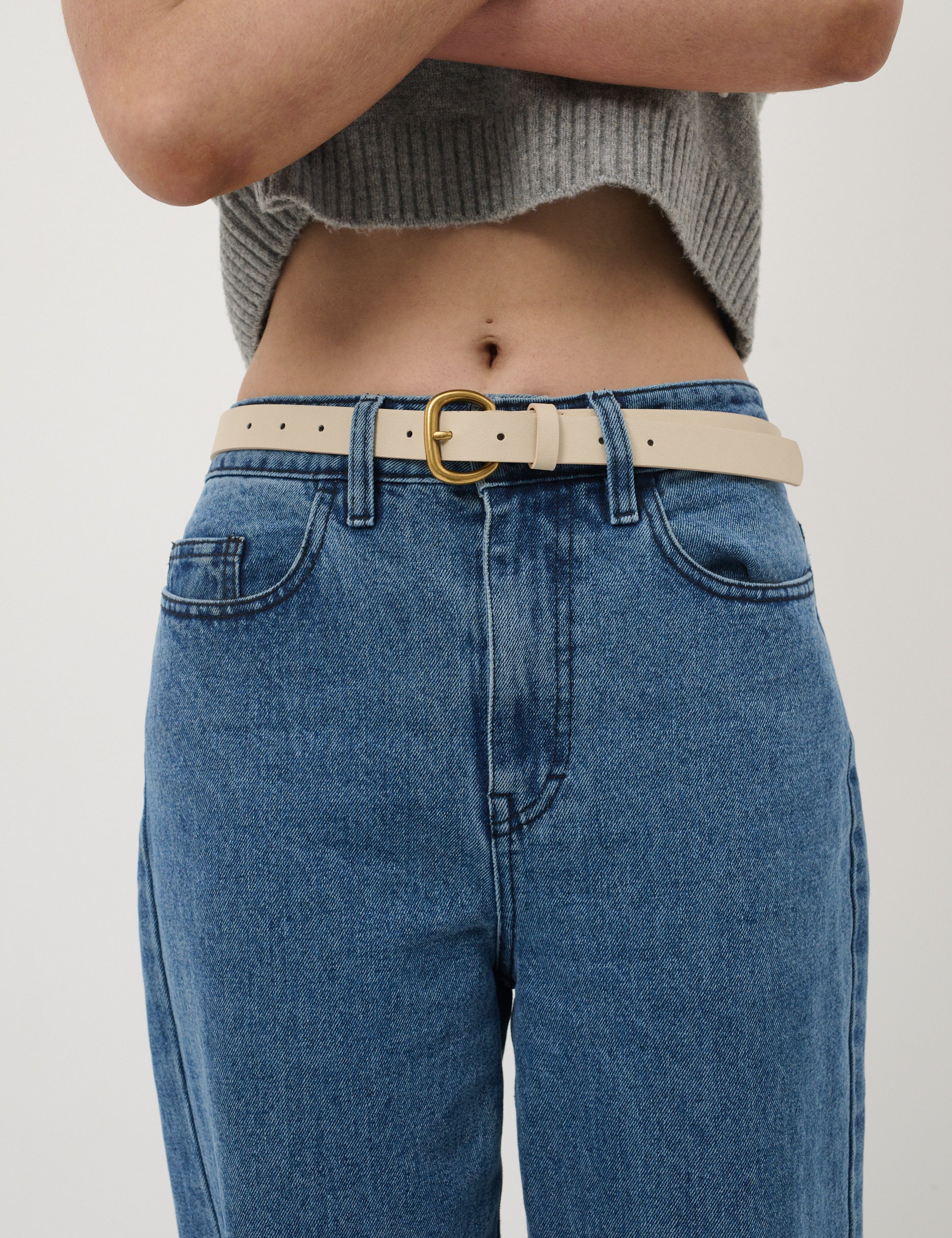 Hudson Buckle Slim PU Belt (2col)