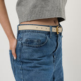 Hudson Buckle Slim PU Belt (2col)