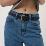 Hudson Buckle Slim PU Belt (2col)