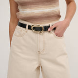 Organic Buckle PU Belt in Black