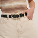 Organic Buckle PU Belt in Black