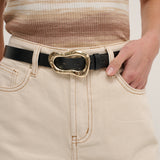 Organic Buckle PU Belt in Black