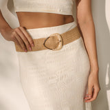 Lana Acrylic Buckle Straw Belt