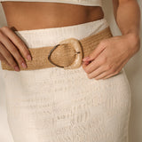 Lana Acrylic Buckle Straw Belt