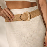 Lana Acrylic Buckle Straw Belt