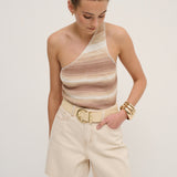 Arizona Straw Buckle Belt in Beige
