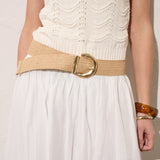 Arizona Straw Buckle Belt in Tan
