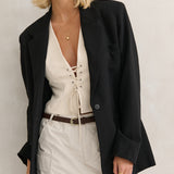 Lomance Skinny Belt in Brown/Gold