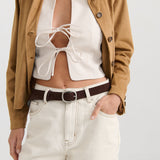 Espresso Genuine Suede Belt