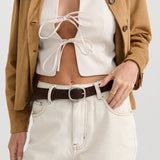 Espresso Genuine Suede Belt