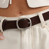 Espresso Genuine Suede Belt