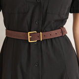 Genuine Suede Square Buckle Belt
