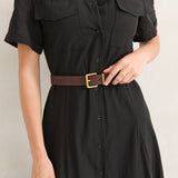 Genuine Suede Square Buckle Belt