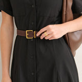 Genuine Suede Square Buckle Belt