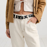 Linda Studded Western Belt in Black