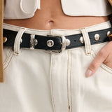 Linda Studded Western Belt in Black