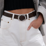 Molly Everyday Belt in Brown/Silver