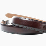 Greta Thin Genuine Leather Belt In Brown