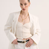 Celina Organic Buckle Belt in Black