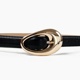 Celina Organic Buckle Belt in Black