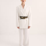 Celina Organic Buckle Belt in Olive