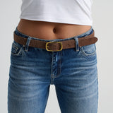 Mocha Genuine Suede Everyday Belt